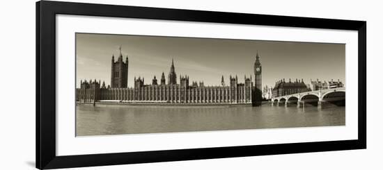 Panoramic View of Houses of Parliament, Westminster, London, England-Jon Arnold-Framed Photographic Print