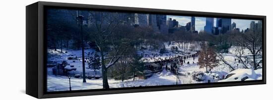Panoramic View of Ice Skating Wollman Rink in Central Park-null-Framed Stretched Canvas