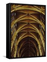 Panoramic View of Interior of Chartres Cathedral Looking up Nave Toward Main Altar-Gjon Mili-Framed Stretched Canvas