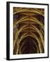 Panoramic View of Interior of Chartres Cathedral Looking up Nave Toward Main Altar-Gjon Mili-Framed Photographic Print