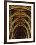 Panoramic View of Interior of Chartres Cathedral Looking up Nave Toward Main Altar-Gjon Mili-Framed Photographic Print