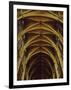 Panoramic View of Interior of Chartres Cathedral Looking up Nave Toward Main Altar-Gjon Mili-Framed Photographic Print