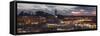 Panoramic View of (Jemaa) Djemaa El Fna Square and Koutoubia Mosque-Stephen Studd-Framed Stretched Canvas