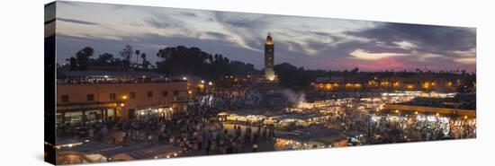 Panoramic View of (Jemaa) Djemaa El Fna Square and Koutoubia Mosque-Stephen Studd-Stretched Canvas