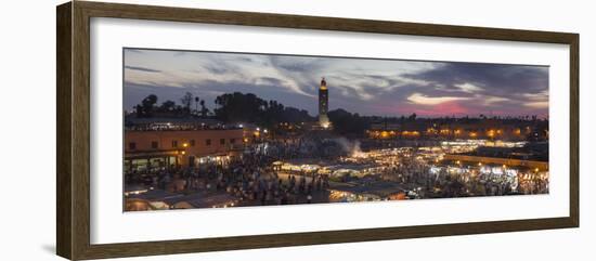 Panoramic View of (Jemaa) Djemaa El Fna Square and Koutoubia Mosque-Stephen Studd-Framed Photographic Print