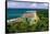 Panoramic view of Kee-e Beach, Kauai, Hawaii-George Oze-Framed Stretched Canvas