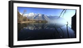 Panoramic View of Lake Mezzola in the Fall, Chiavenna Valley, Valtellina, Lombardy, Italy, Europe-Roberto Moiola-Framed Photographic Print