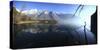 Panoramic View of Lake Mezzola in the Fall, Chiavenna Valley, Valtellina, Lombardy, Italy, Europe-Roberto Moiola-Stretched Canvas