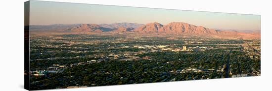 Panoramic View of Las Vegas Nevada Gambling City at Sunset-null-Stretched Canvas