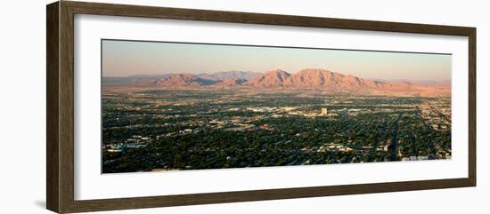 Panoramic View of Las Vegas Nevada Gambling City at Sunset-null-Framed Photographic Print