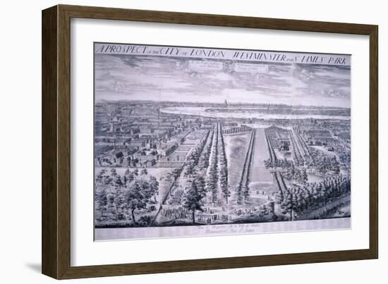 Panoramic View of London, 1720-Johannes Kip-Framed Giclee Print