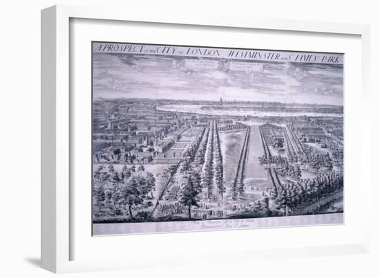 Panoramic View of London, 1720-Johannes Kip-Framed Giclee Print