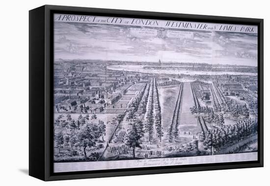 Panoramic View of London, 1720-Johannes Kip-Framed Stretched Canvas