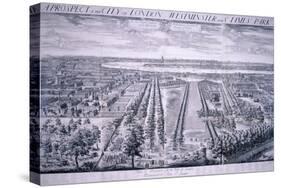 Panoramic View of London, 1720-Johannes Kip-Stretched Canvas