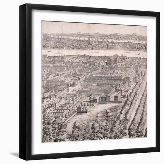 Panoramic View of London, 1720-Johannes Kip-Framed Giclee Print