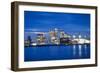 Panoramic View of London Skyline over the River Thames Featuring Canary Wharf-Ian Egner-Framed Photographic Print