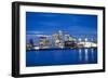 Panoramic View of London Skyline over the River Thames Featuring Canary Wharf-Ian Egner-Framed Photographic Print