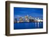 Panoramic View of London Skyline over the River Thames Featuring Canary Wharf-Ian Egner-Framed Photographic Print