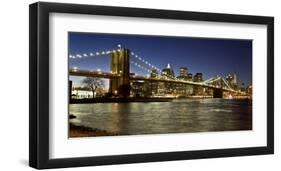 Panoramic view of Lower Manhattan at dusk, NYC-Michel Setboun-Framed Giclee Print