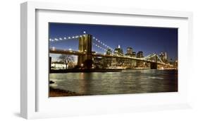 Panoramic view of Lower Manhattan at dusk, NYC-Michel Setboun-Framed Giclee Print