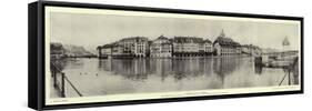 Panoramic View of Lucerne-null-Framed Stretched Canvas