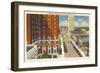 Panoramic View of Main Street, Greenville, South Carolina-null-Framed Art Print