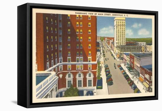 Panoramic View of Main Street, Greenville, South Carolina-null-Framed Stretched Canvas