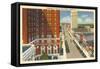 Panoramic View of Main Street, Greenville, South Carolina-null-Framed Stretched Canvas