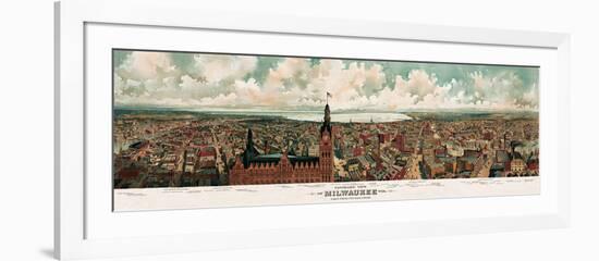 Panoramic View of Milwaukee, Wisconsin, 1898-Gugler Litho^-Framed Giclee Print