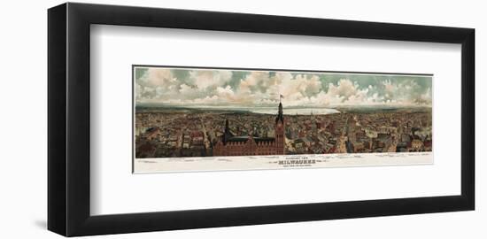 Panoramic View of Milwaukee, Wisconsin, 1898-Gugler Litho^-Framed Art Print