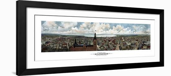 Panoramic View of Milwaukee, Wisconsin, Taken from City Hall Tower-Stocktrek Images-Framed Art Print