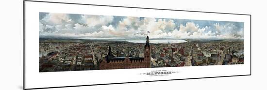 Panoramic View of Milwaukee, Wisconsin, Taken from City Hall Tower-Stocktrek Images-Mounted Art Print