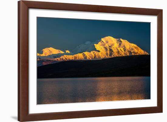 Panoramic view of Mount Denali, previously known as McKinley from Wonder Lake, Denali National P...-null-Framed Photographic Print