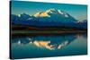 Panoramic view of Mount Denali, previously known as McKinley from Wonder Lake, Denali National P...-null-Stretched Canvas