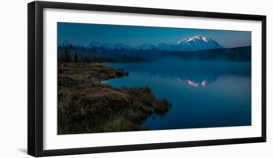 Panoramic view of Mount Denali, previously known as McKinley from Wonder Lake, Denali National P...-null-Framed Photographic Print