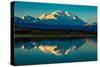 Panoramic view of Mount Denali, previously known as McKinley from Wonder Lake, Denali National P...-null-Stretched Canvas