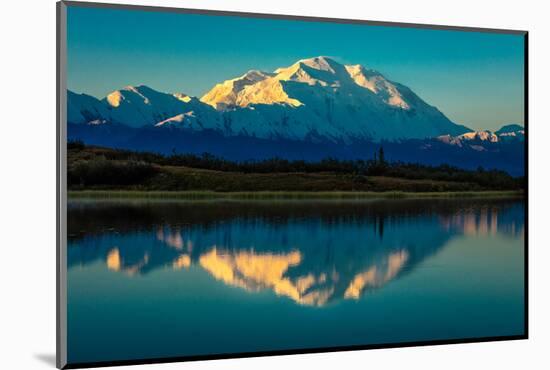 Panoramic view of Mount Denali, previously known as McKinley from Wonder Lake, Denali National P...-null-Mounted Photographic Print