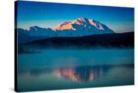 Panoramic view of Mount Denali, previously known as McKinley from Wonder Lake, Denali National P...-null-Stretched Canvas