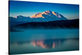 Panoramic view of Mount Denali, previously known as McKinley from Wonder Lake, Denali National P...-null-Stretched Canvas