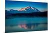 Panoramic view of Mount Denali, previously known as McKinley from Wonder Lake, Denali National P...-null-Mounted Photographic Print