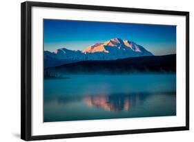 Panoramic view of Mount Denali, previously known as McKinley from Wonder Lake, Denali National P...-null-Framed Photographic Print