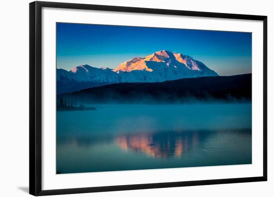 Panoramic view of Mount Denali, previously known as McKinley from Wonder Lake, Denali National P...-null-Framed Photographic Print