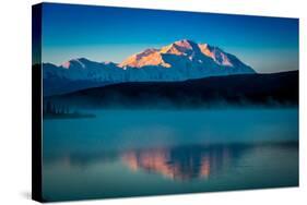 Panoramic view of Mount Denali, previously known as McKinley from Wonder Lake, Denali National P...-null-Stretched Canvas