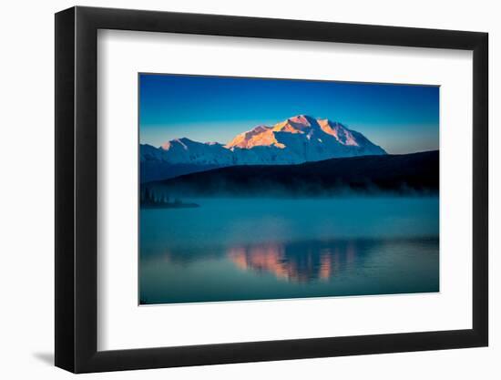 Panoramic view of Mount Denali, previously known as McKinley from Wonder Lake, Denali National P...-null-Framed Photographic Print