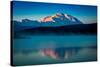 Panoramic view of Mount Denali, previously known as McKinley from Wonder Lake, Denali National P...-null-Stretched Canvas