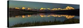 Panoramic view of Mount Denali, previously known as McKinley from Wonder Lake, Denali National P...-null-Stretched Canvas