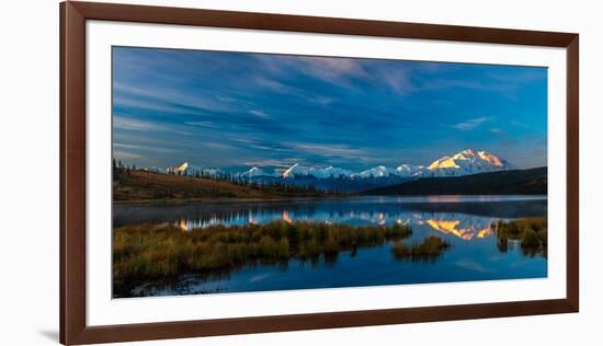 Panoramic view of Mount Denali, previously known as McKinley from Wonder Lake, Denali National P...-null-Framed Photographic Print