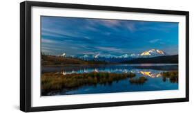 Panoramic view of Mount Denali, previously known as McKinley from Wonder Lake, Denali National P...-null-Framed Photographic Print