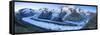 Panoramic view of Mount Rosa Massif and its glacier at dusk Zermatt Pennine Alps Canton of Valais S-ClickAlps-Framed Stretched Canvas