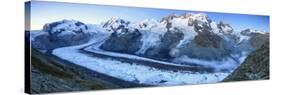 Panoramic view of Mount Rosa Massif and its glacier at dusk Zermatt Pennine Alps Canton of Valais S-ClickAlps-Stretched Canvas